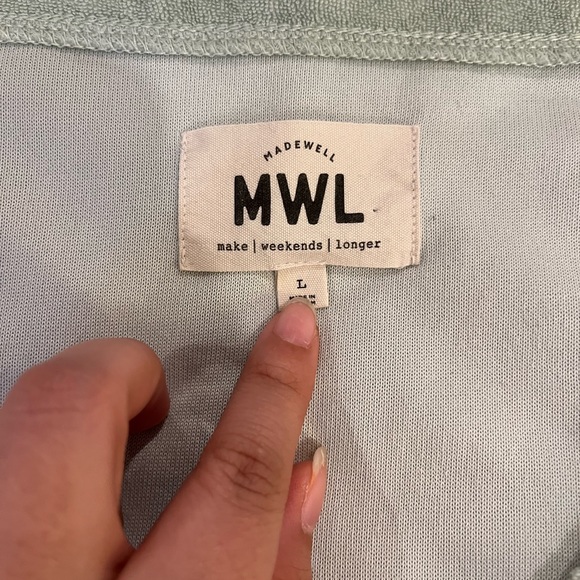 Madewell Retroterry Baseball Romper size Large Green Terry Cloth Button Front - Picture 3 of 9